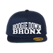 Boogie Down Bronx Navy Snapback (White Logo) Front