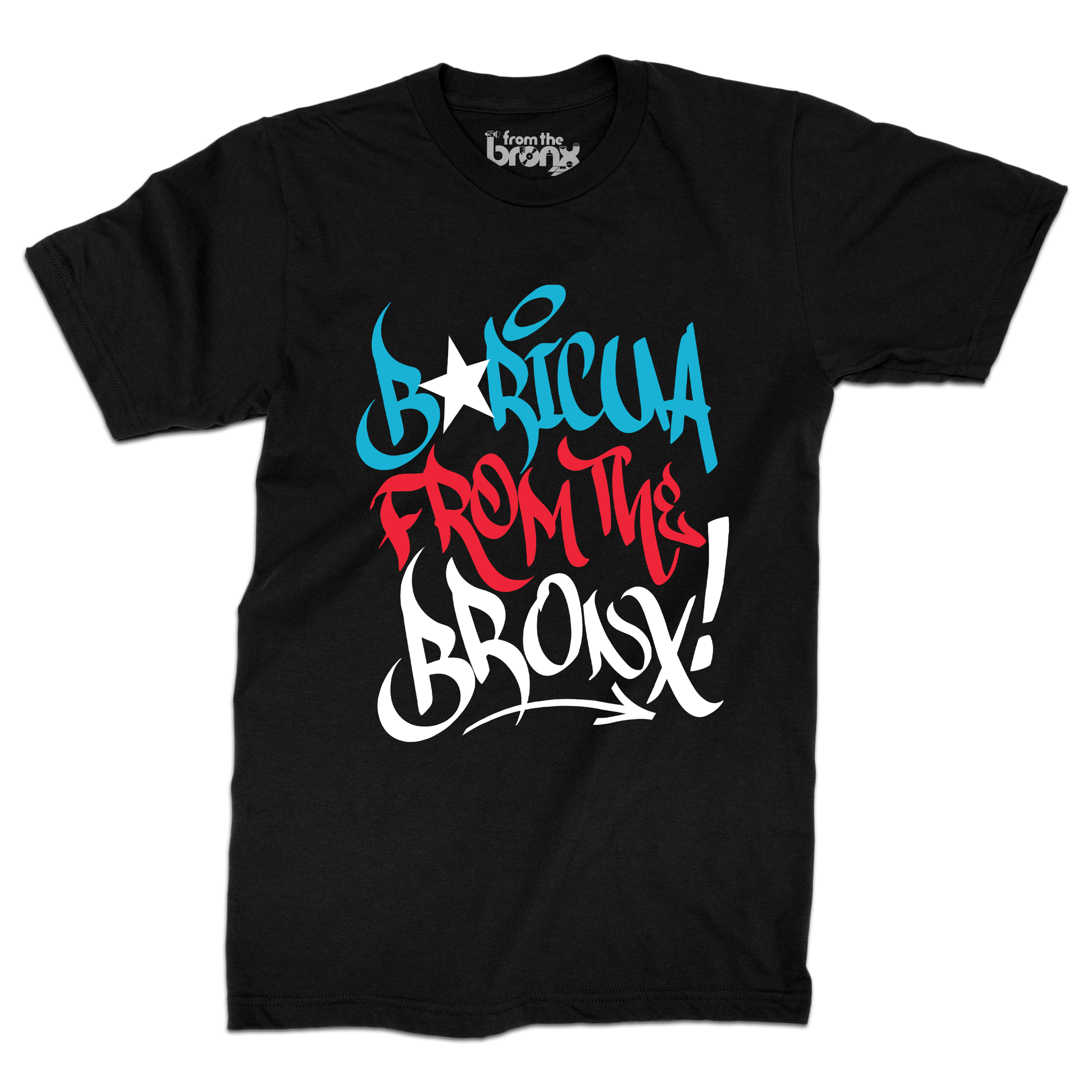 Boricua From The Bronx T-Shirt Black Front