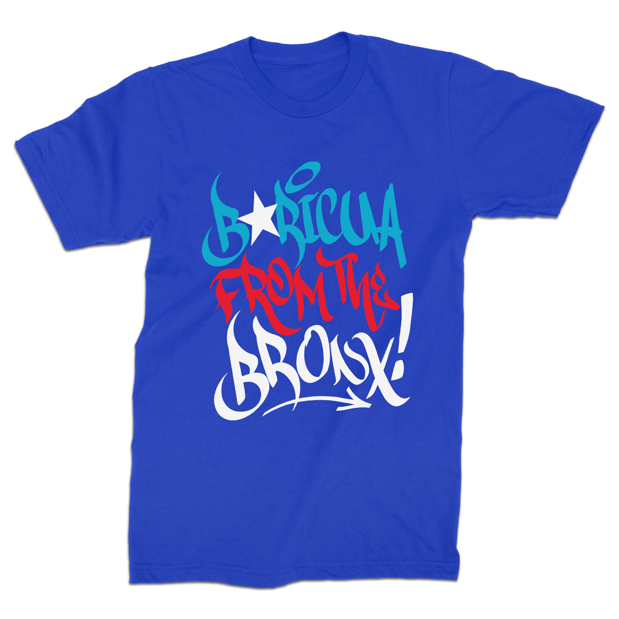 Boricua From The Bronx T-Shirt Blue Front