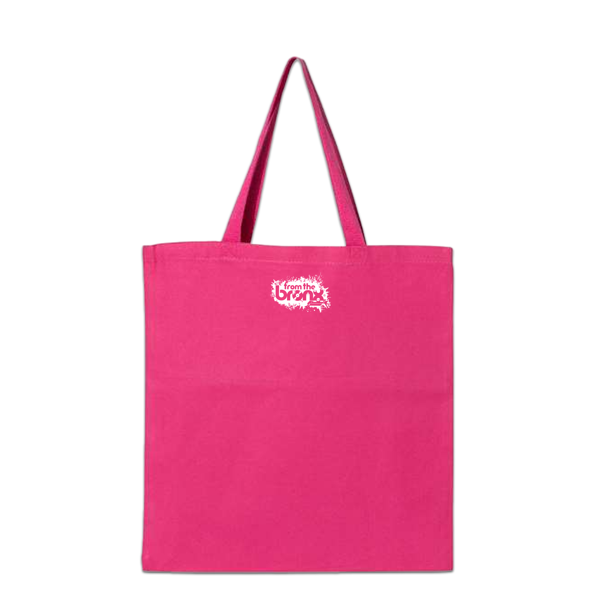 "Born" in The Bronx! Paint Splatter Tote Back in White on Pink