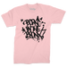 "Born" in The Bronx! Paint Splatter Pink T-Shirt (Black Logo) Front