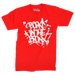 "Born" in The Bronx! Paint Splatter Red T-Shirt (White Logo) Front