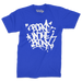 "Born" in The Bronx! Paint Splatter Royal Blue T-Shirt (White Logo) Front