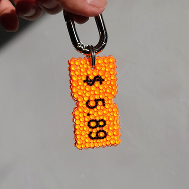 Orange Price Tag Bag Charm