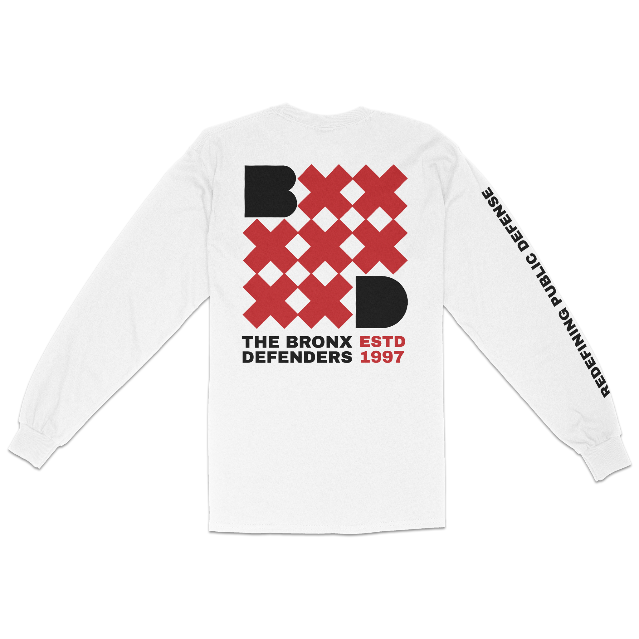 BxD 25th Anniversary Gala Long Sleeve T-Shirt Back in White with Arms Straight