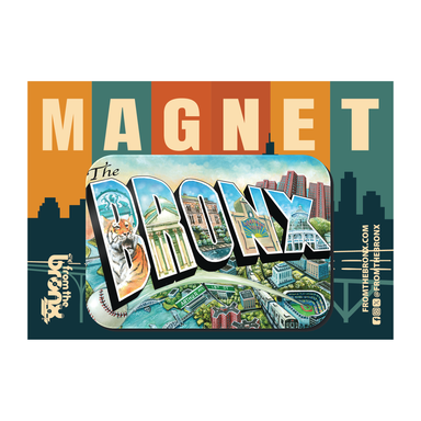 Bronx Illustrated Rectangle Magnet on Backing Card