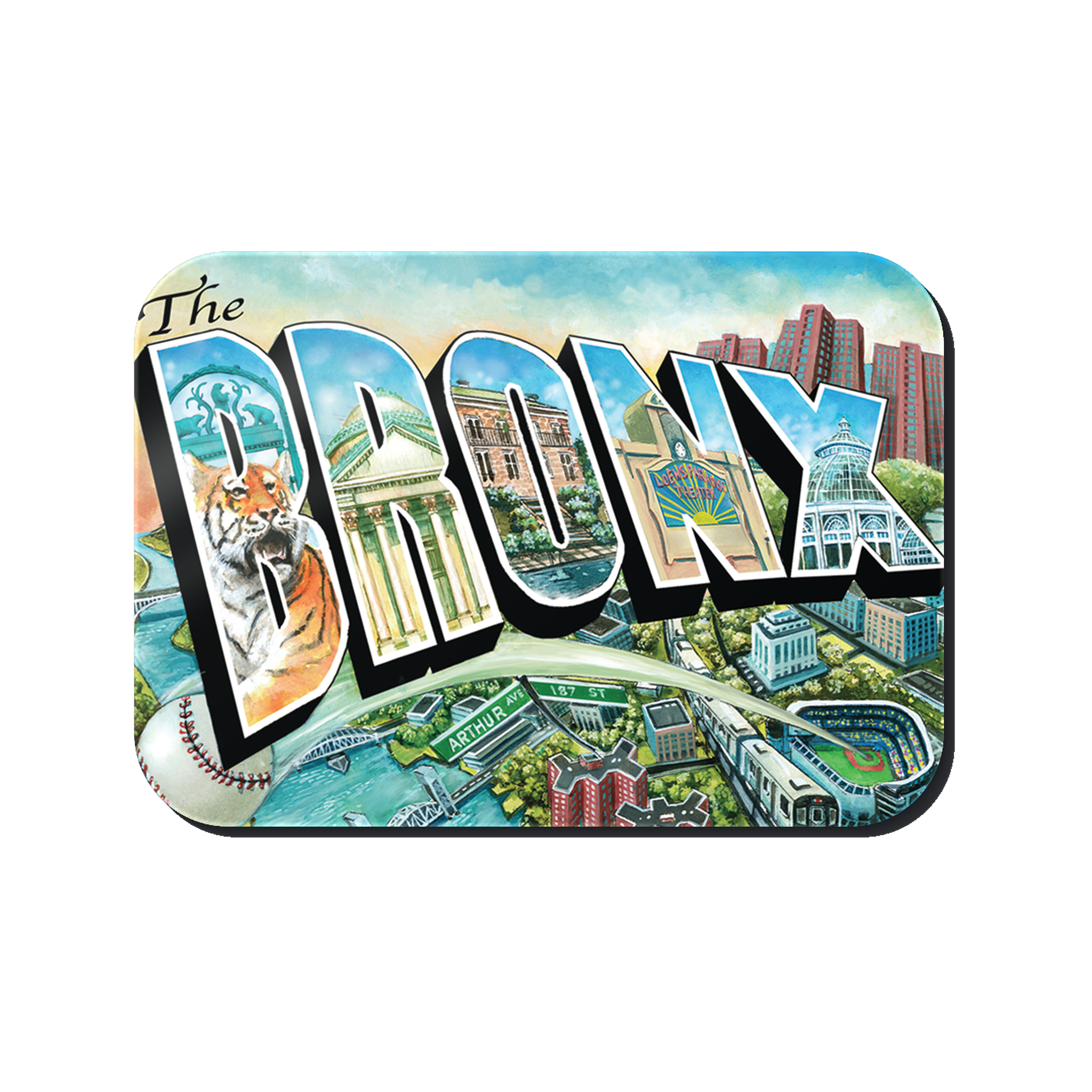 Bronx Illustrated Rectangle Magnet