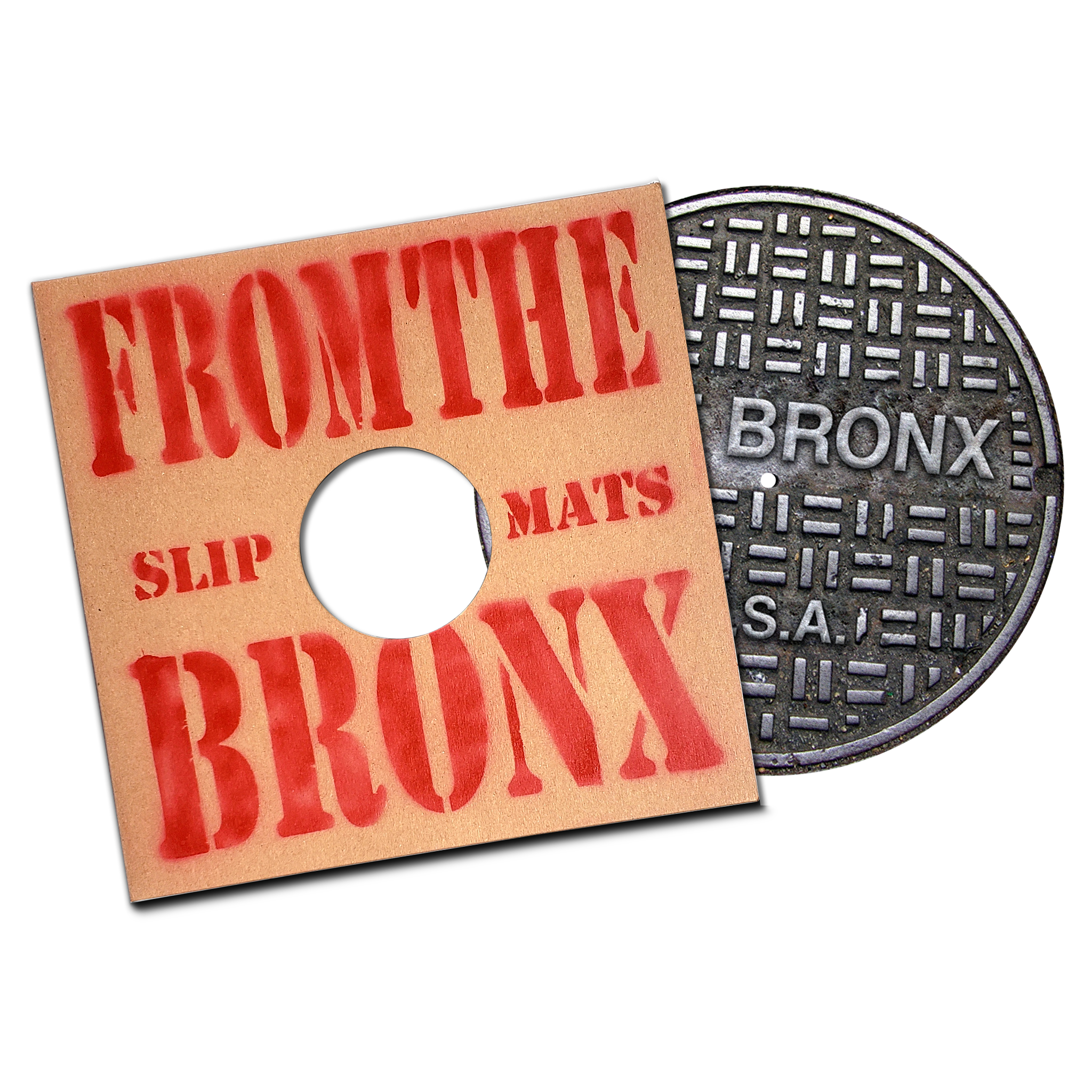 Bronx USA Sewer Cover Slip Mat with Record Jacket