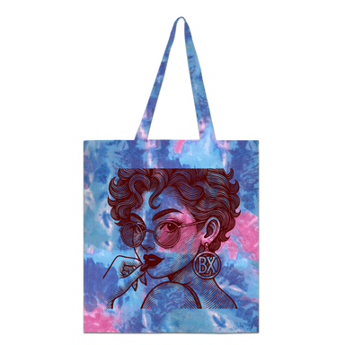 Bronx Girl Summer '25 Anime Edition Tote Front in Blue/Pink Tie Dye