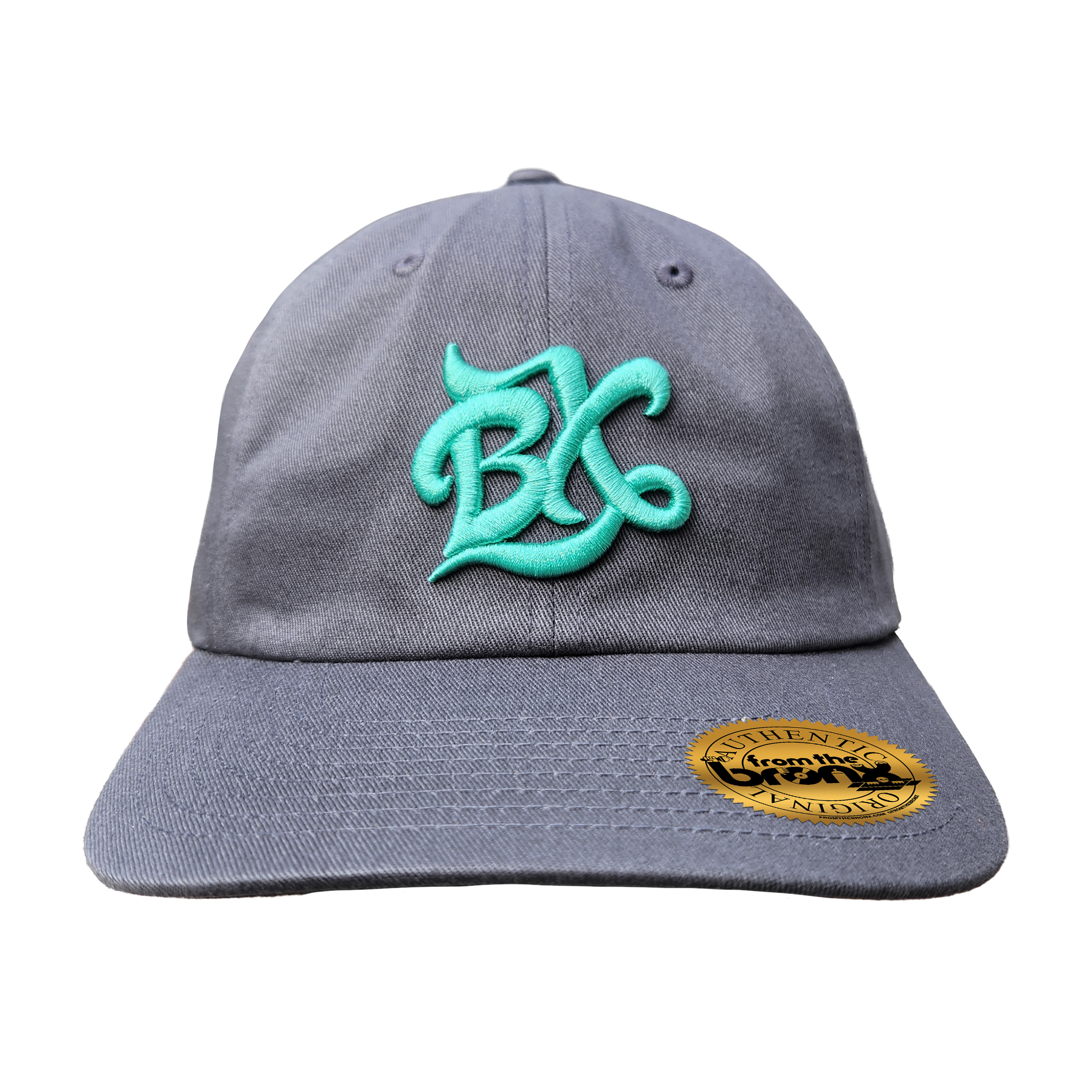 BX Wave Charcoal Dad Hat (Mint Logo) Front