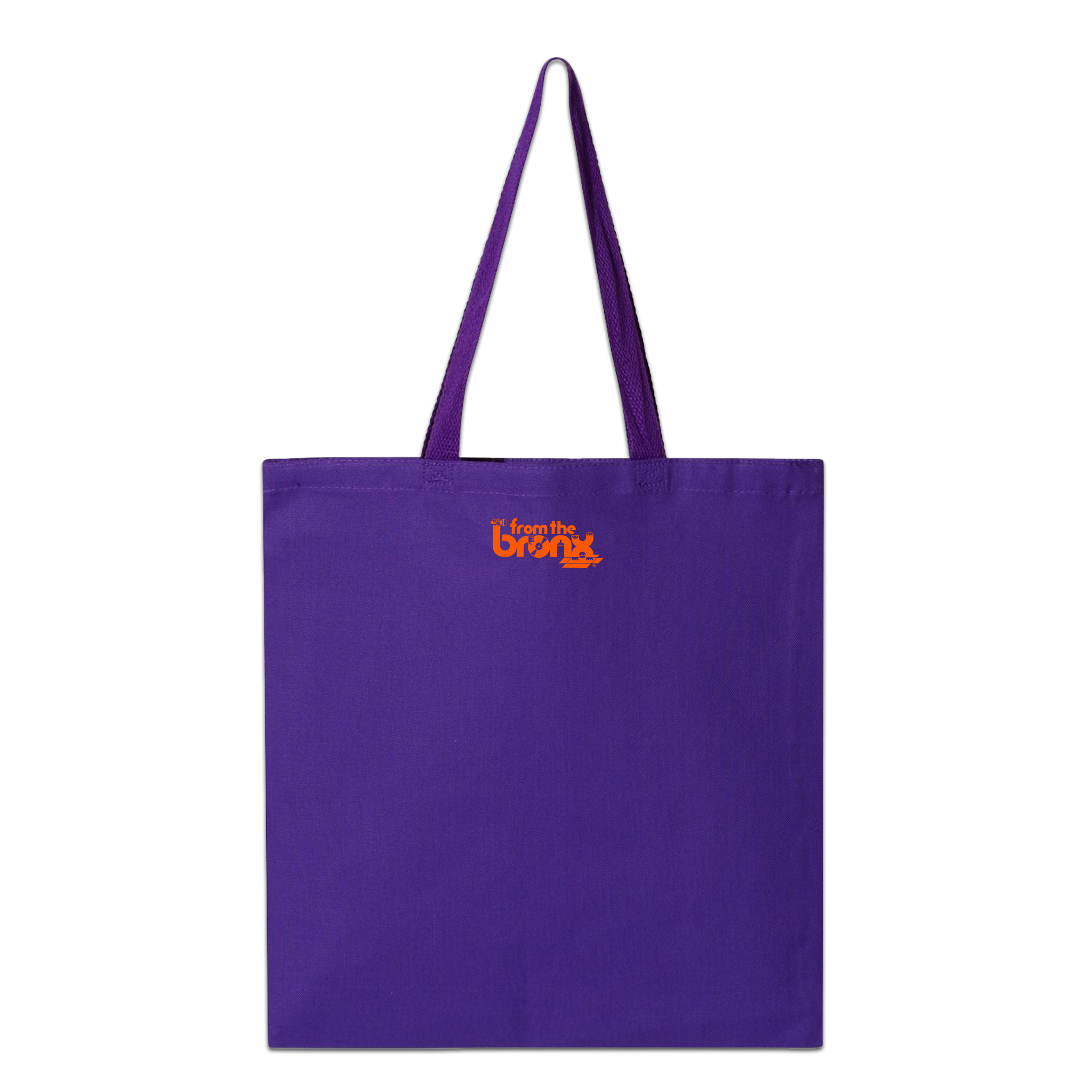 Bronx Collegiate Tote Back in Orange on Purple