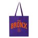 Bronx Collegiate Tote Front in Orange on Purple