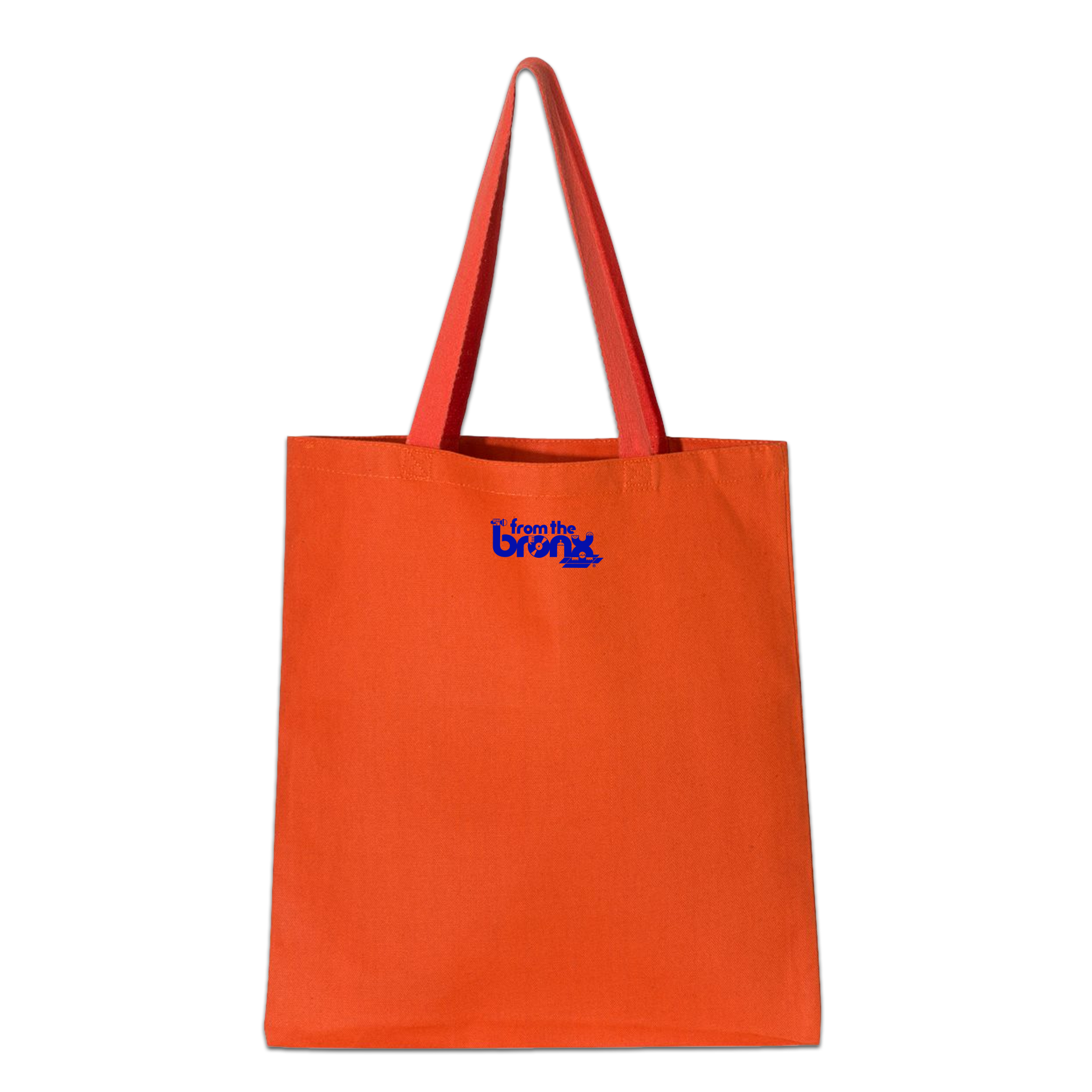 Bronx Collegiate Tote Back in Blue on Orange