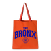 Bronx Collegiate Tote Front in Blue on Orange
