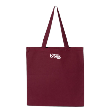Bronx Collegiate Tote Back in White on Maroon