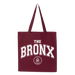 Bronx Collegiate Tote Front in White on Maroon