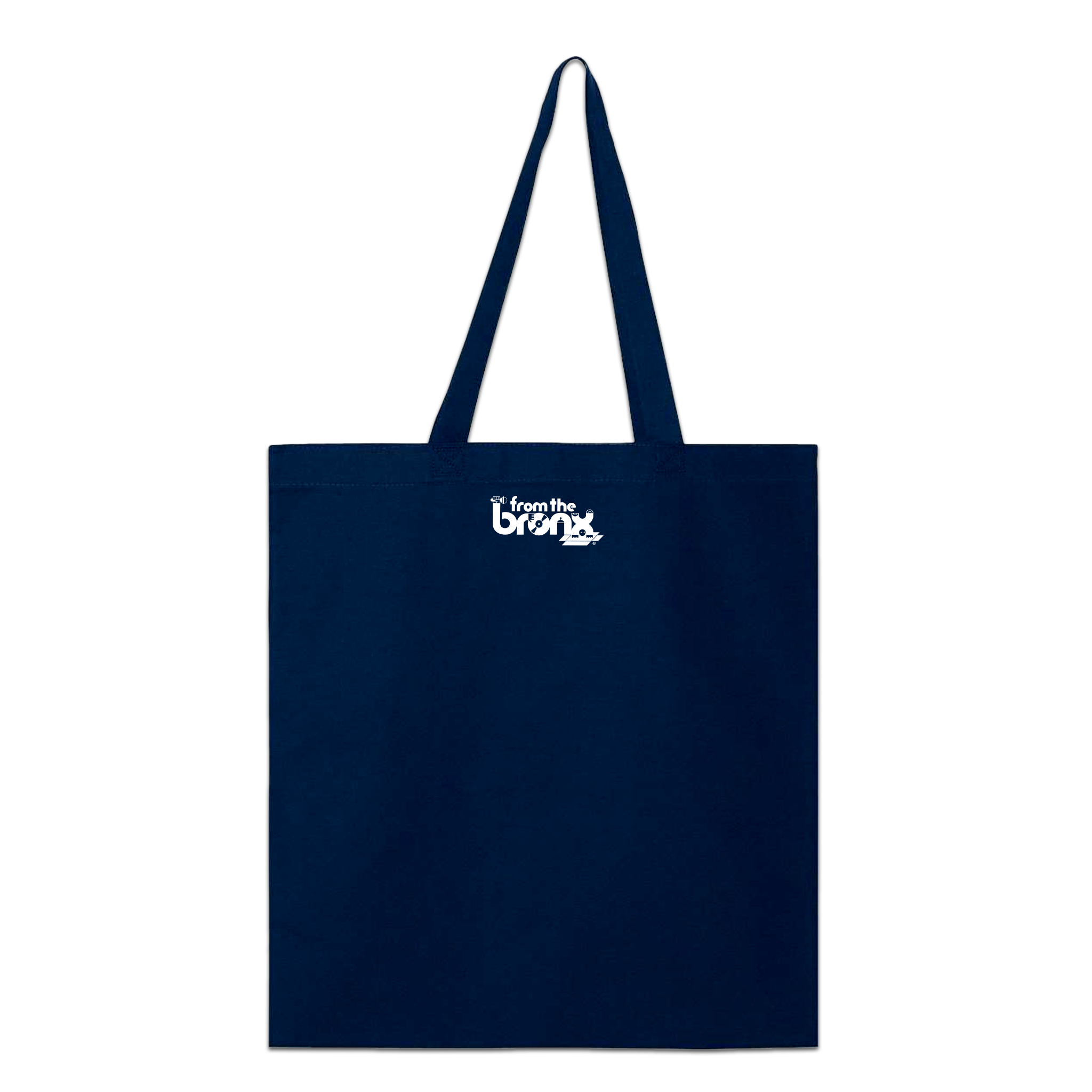 Bronx Collegiate Tote Back in White on Navy Blue
