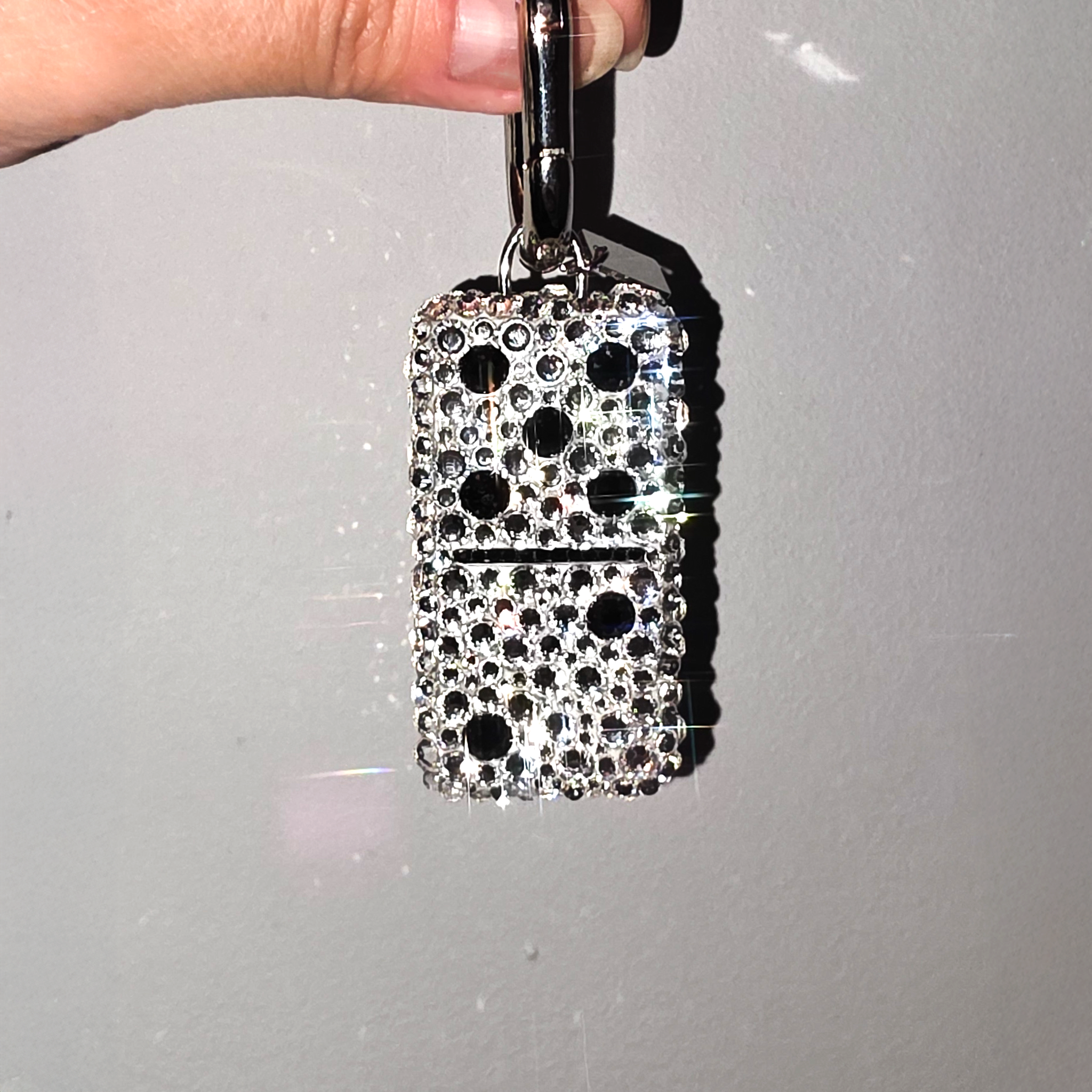 "Papa" Crystal Domino Bag Charm & Keychain Tile Combination 5:2