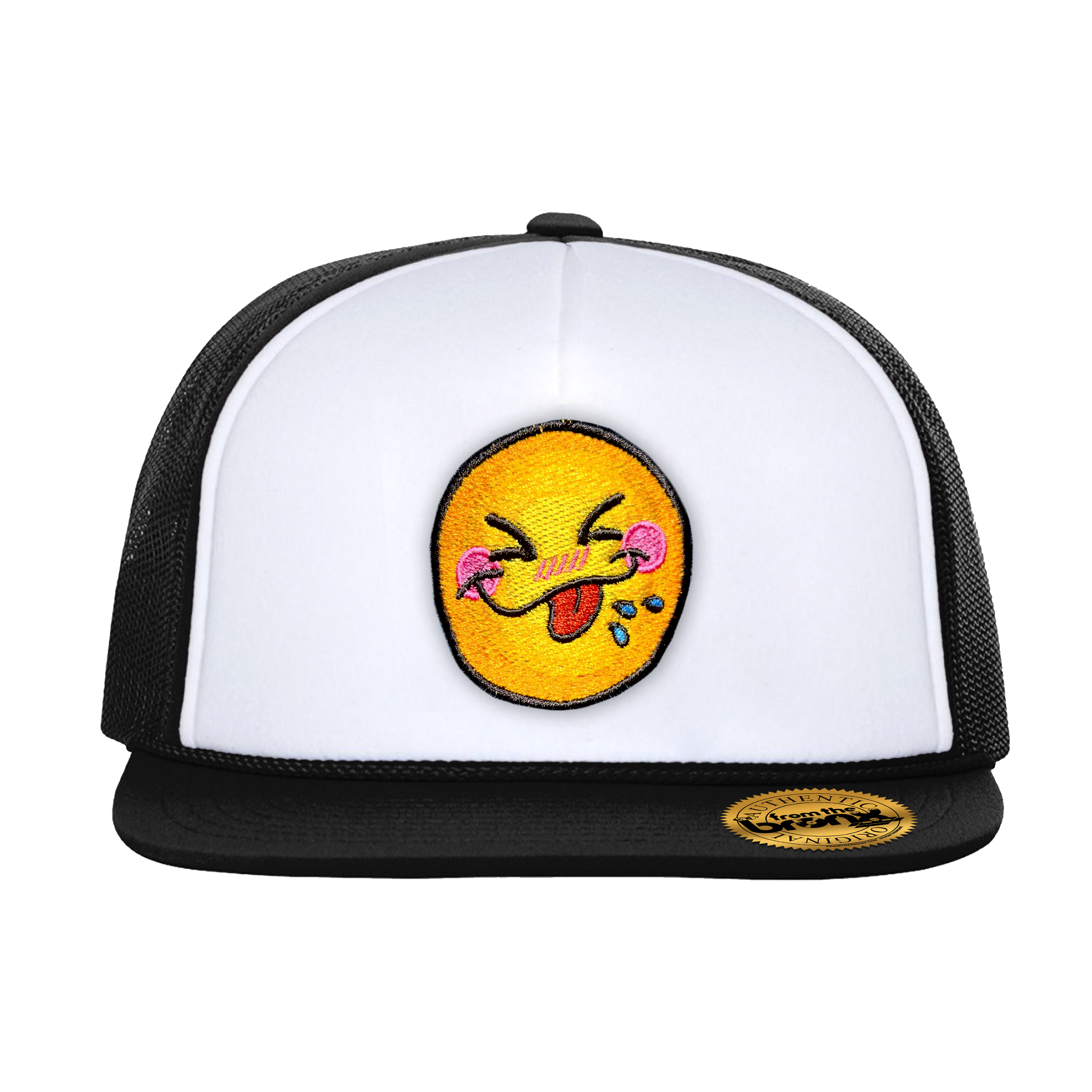 Bronx Cheer White & Black Trucker Hat Youth Size Front