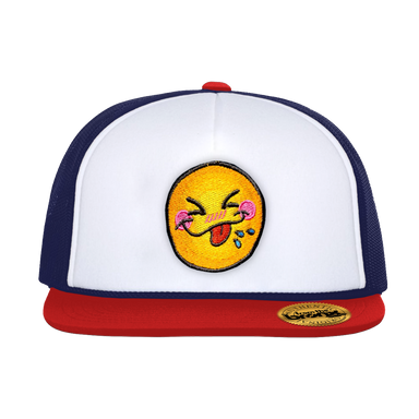 Bronx Cheer Red, White & Blue Trucker Hat Youth Size Front