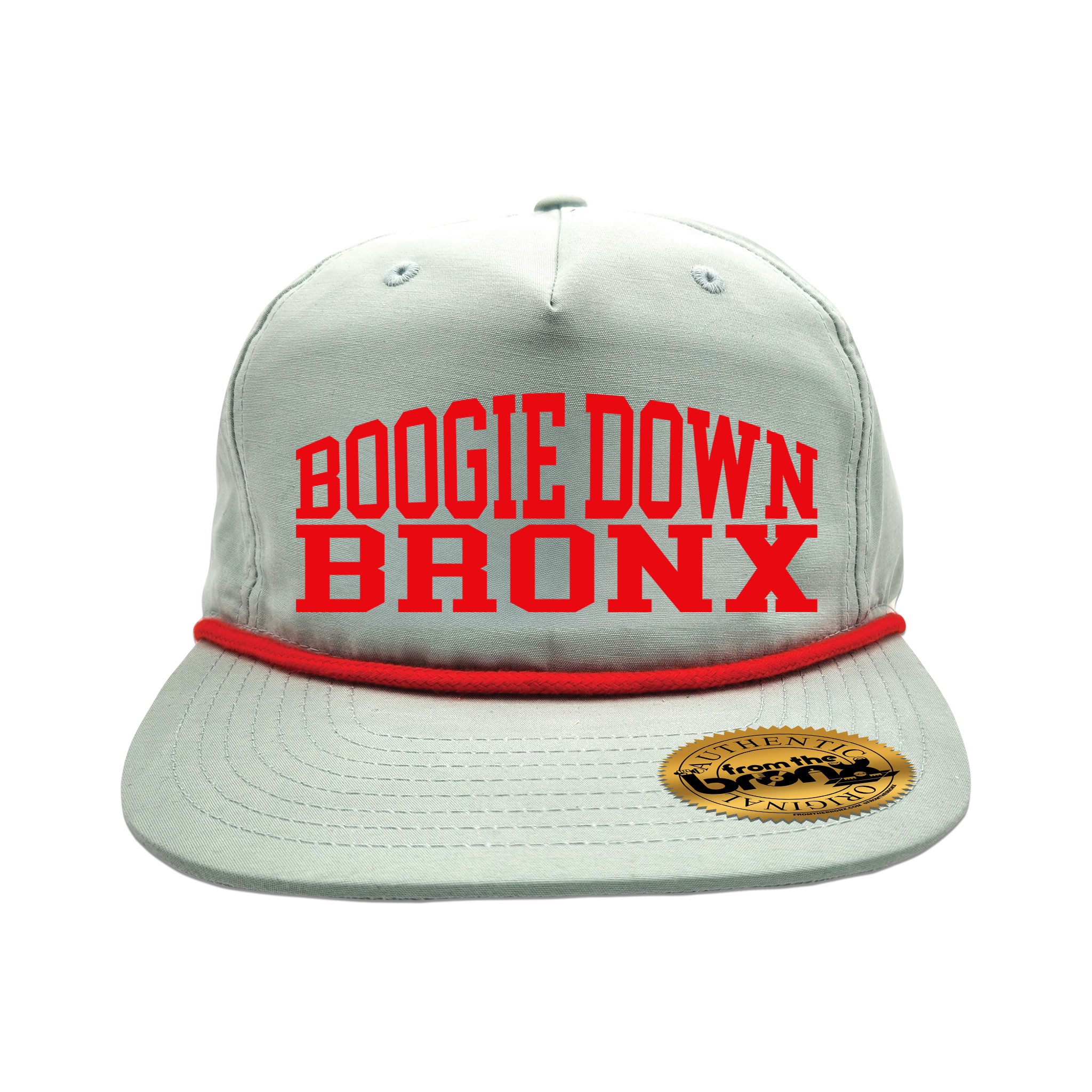 Boogie Down Bronx Seafoam Green Granddad Hat (Red Logo) Front