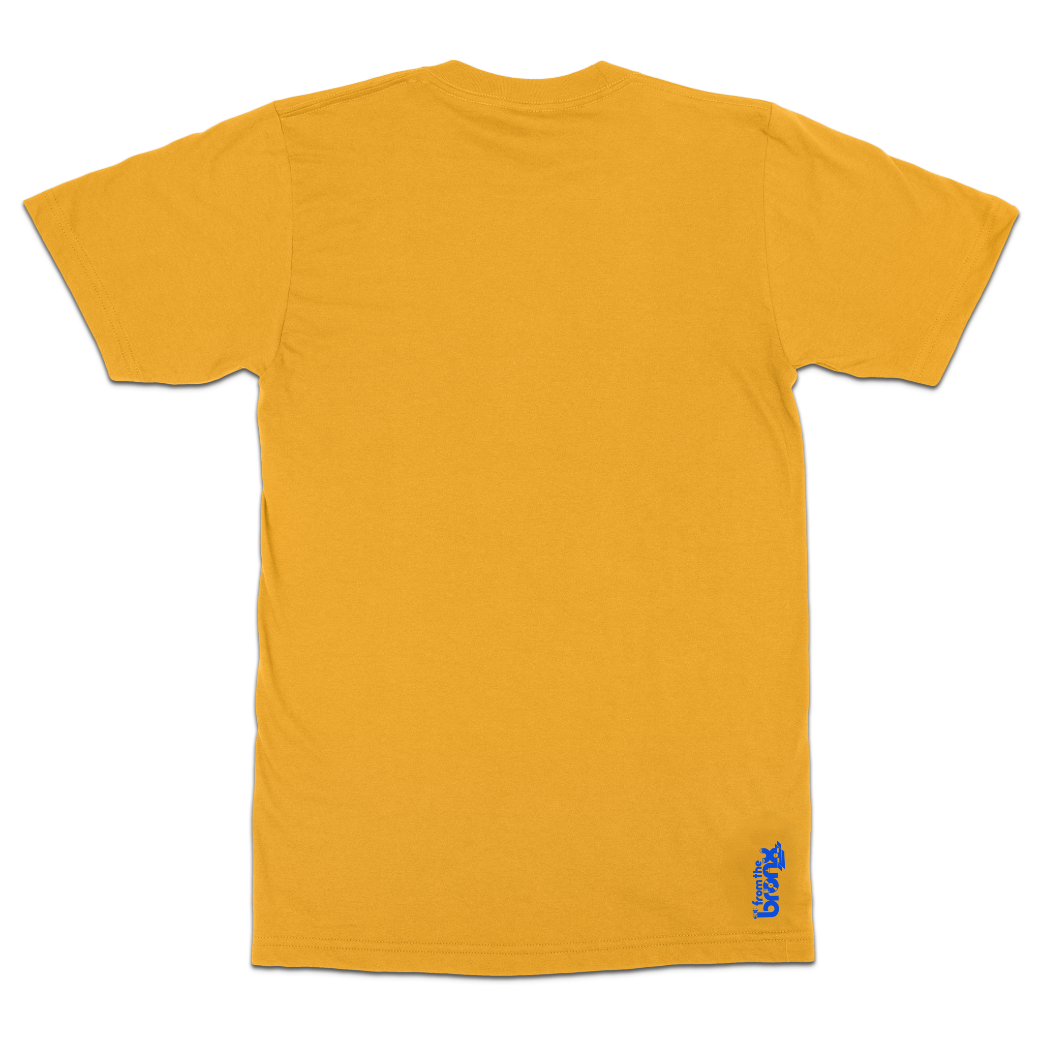Bronx Collegiate Gold T-Shirt (Blue Logo) Back