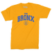 Bronx Collegiate Gold T-Shirt (Blue Logo) Front