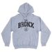 Bronx Collegiate Hoodie Grey with Black Graphite Design Front