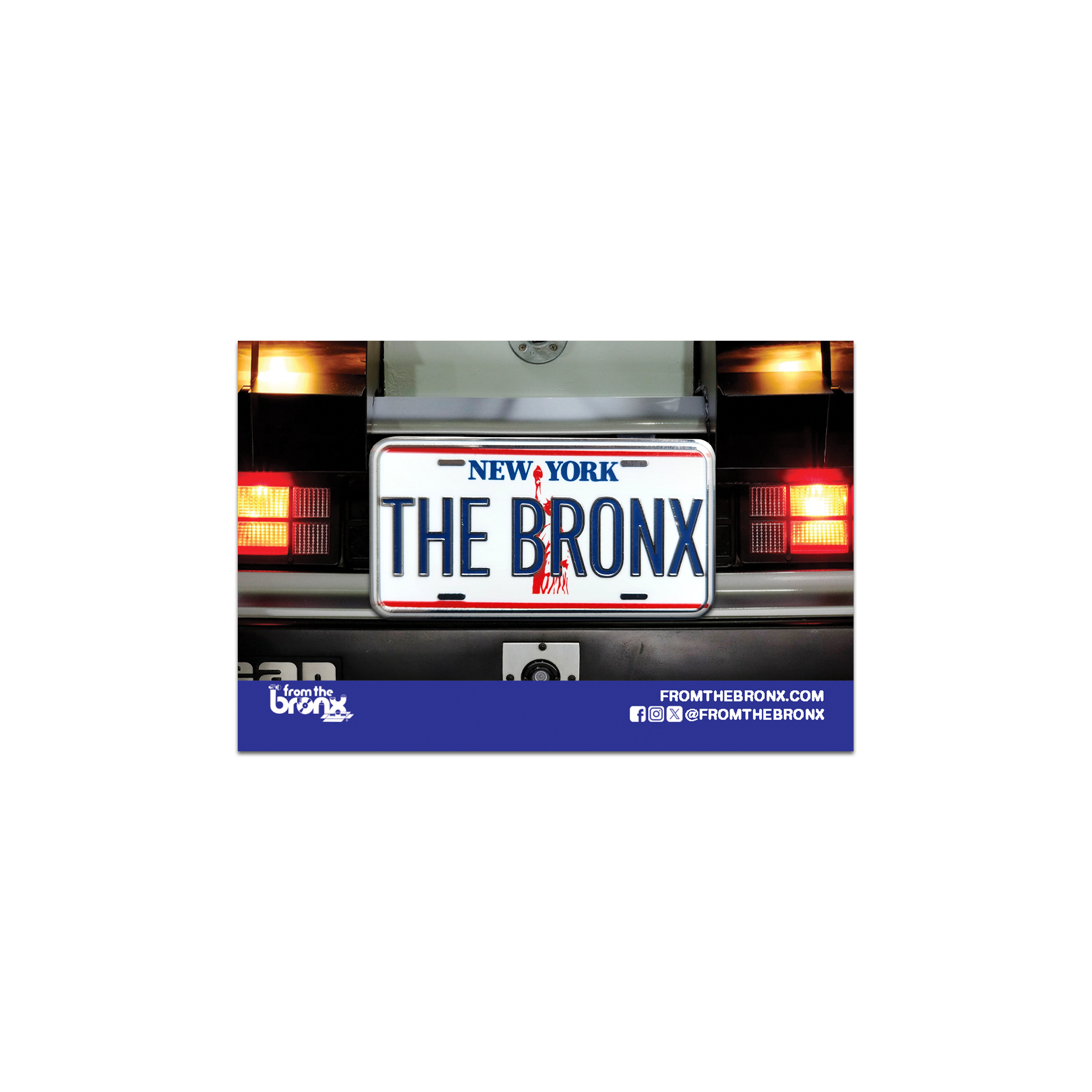 Bronx License Plate Hard Enamel Pin on Backing Card