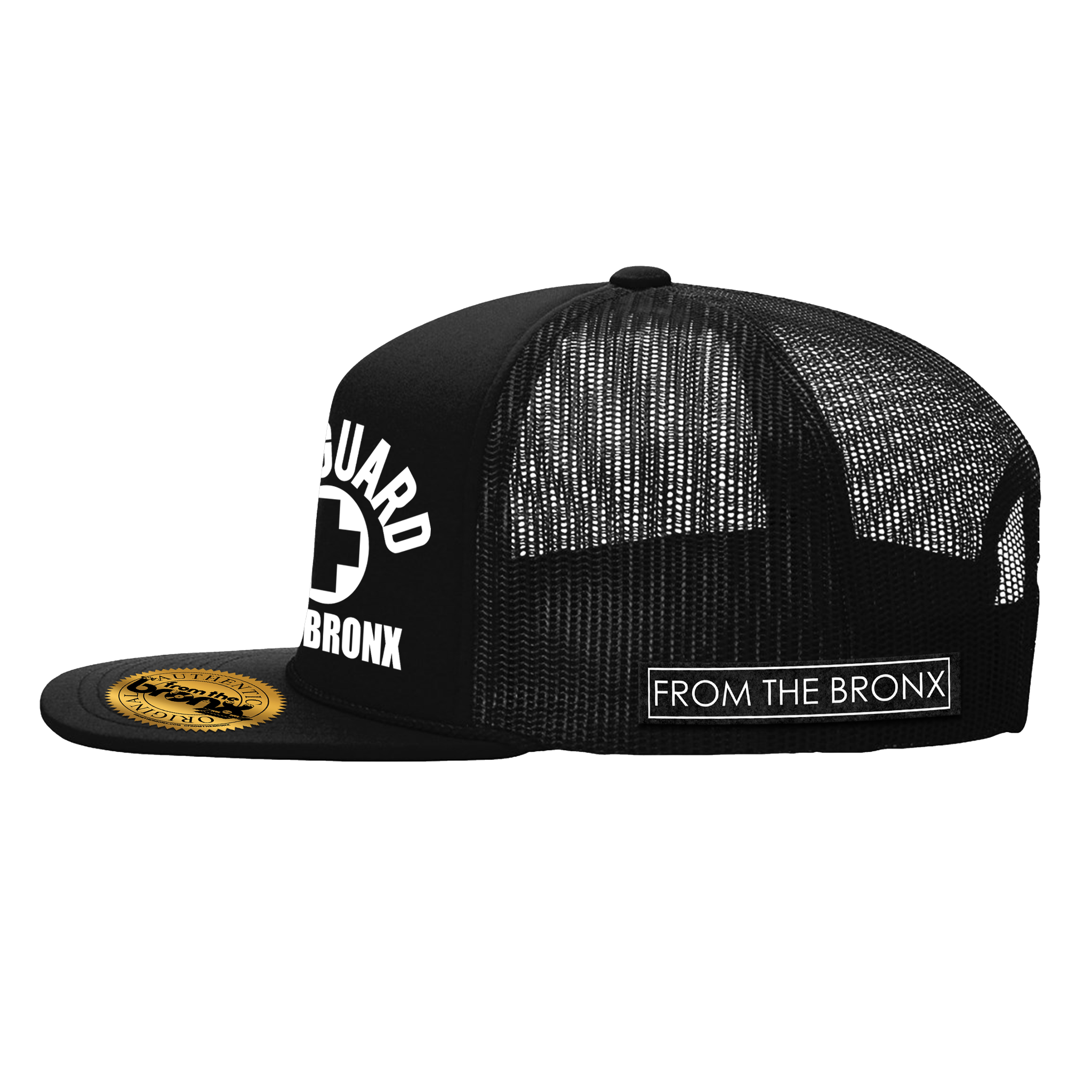 Bronx USA Lifeguard Black Trucker Hat Side