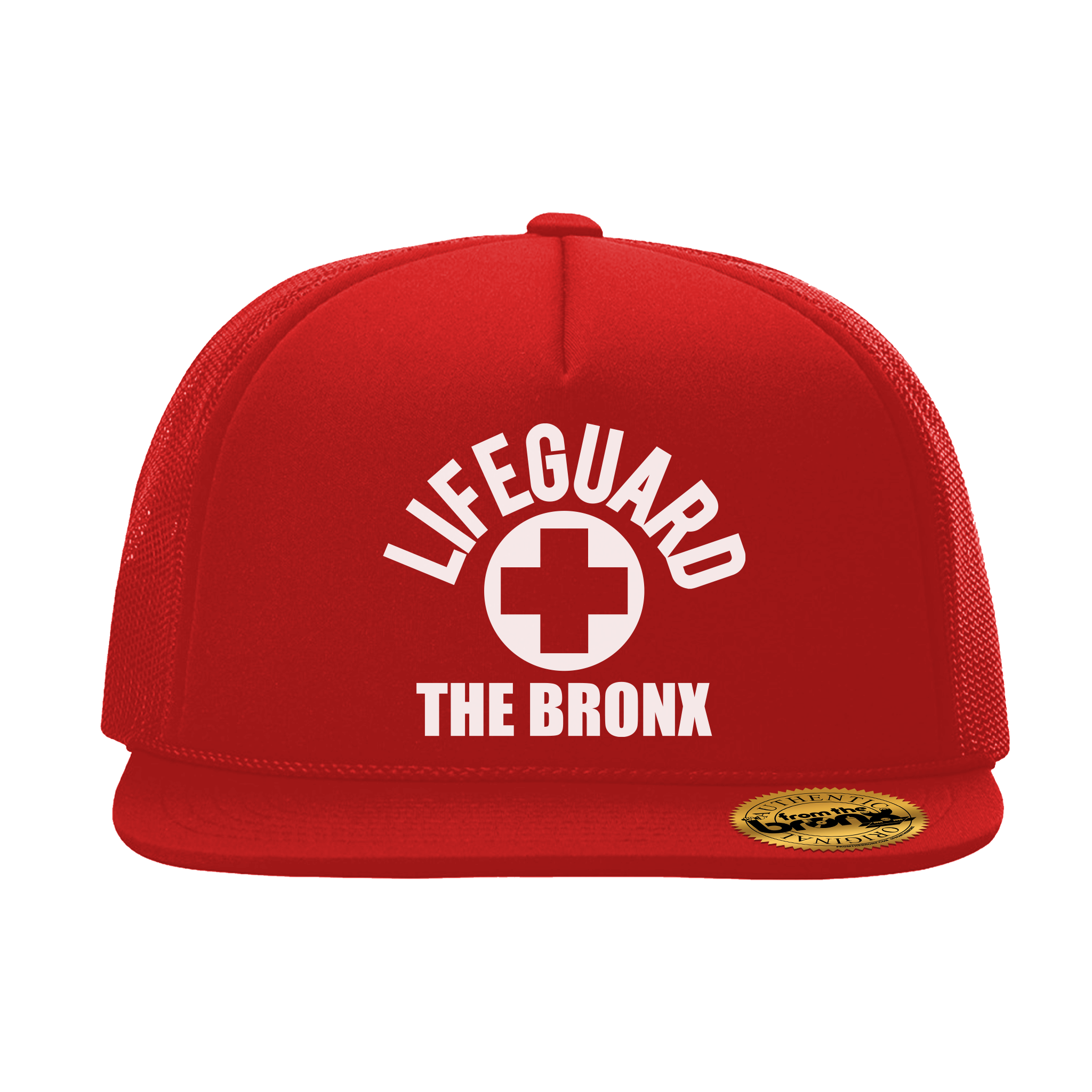 Bronx USA Lifeguard Red Trucker Hat Front