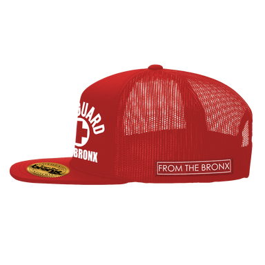 Bronx USA Lifeguard Red Trucker Hat Side