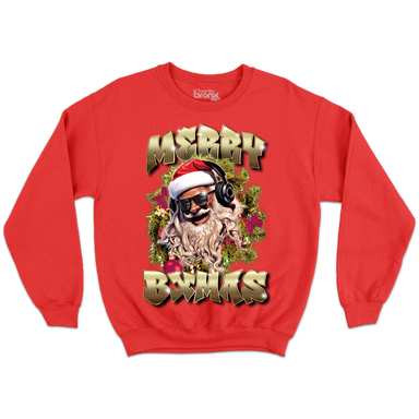 Merry BXmas Holiday Crewneck Front in Red