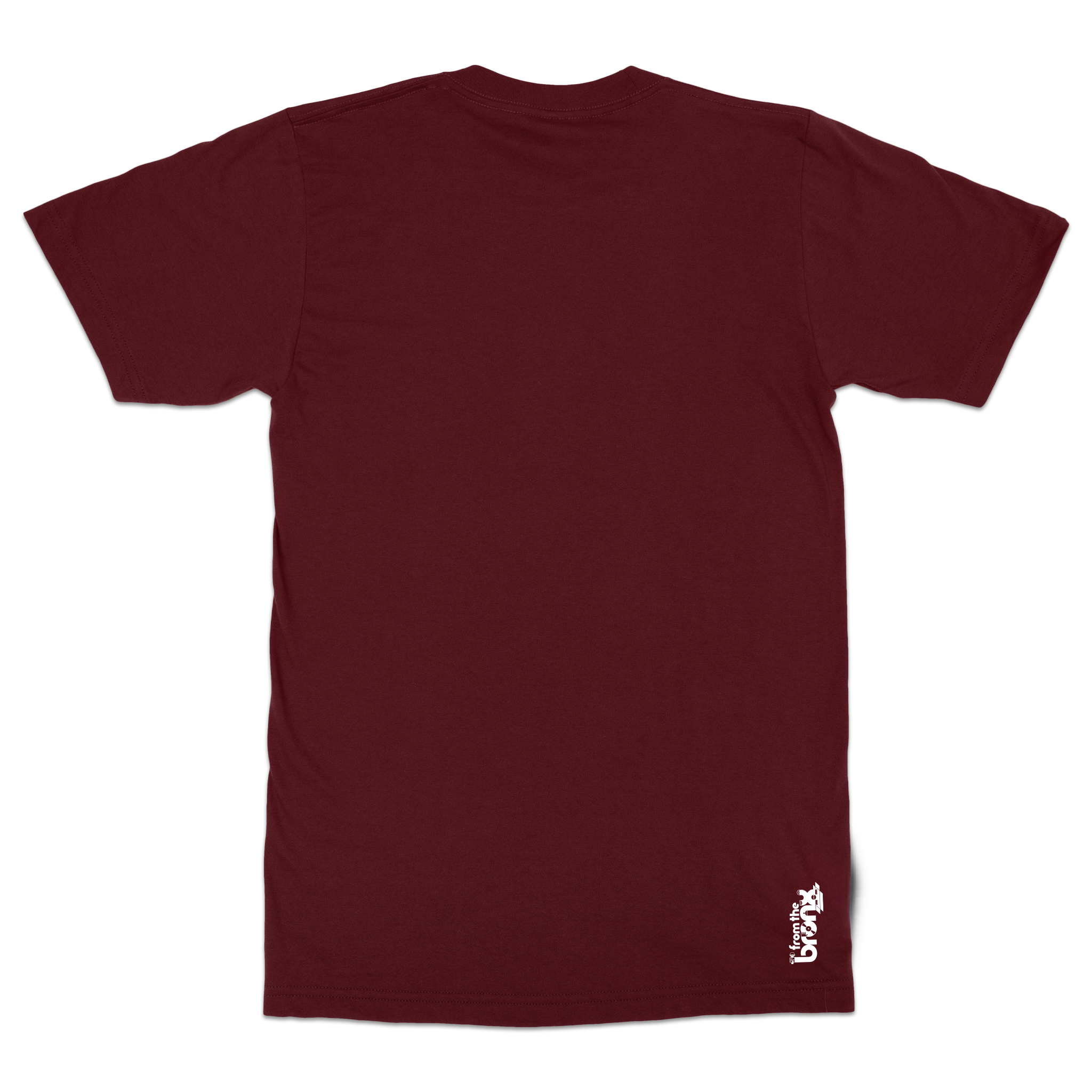 Bronx Collegiate Maroon T-Shirt (White Logo) Back