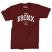 Bronx Collegiate Maroon T-Shirt (White Logo) Front