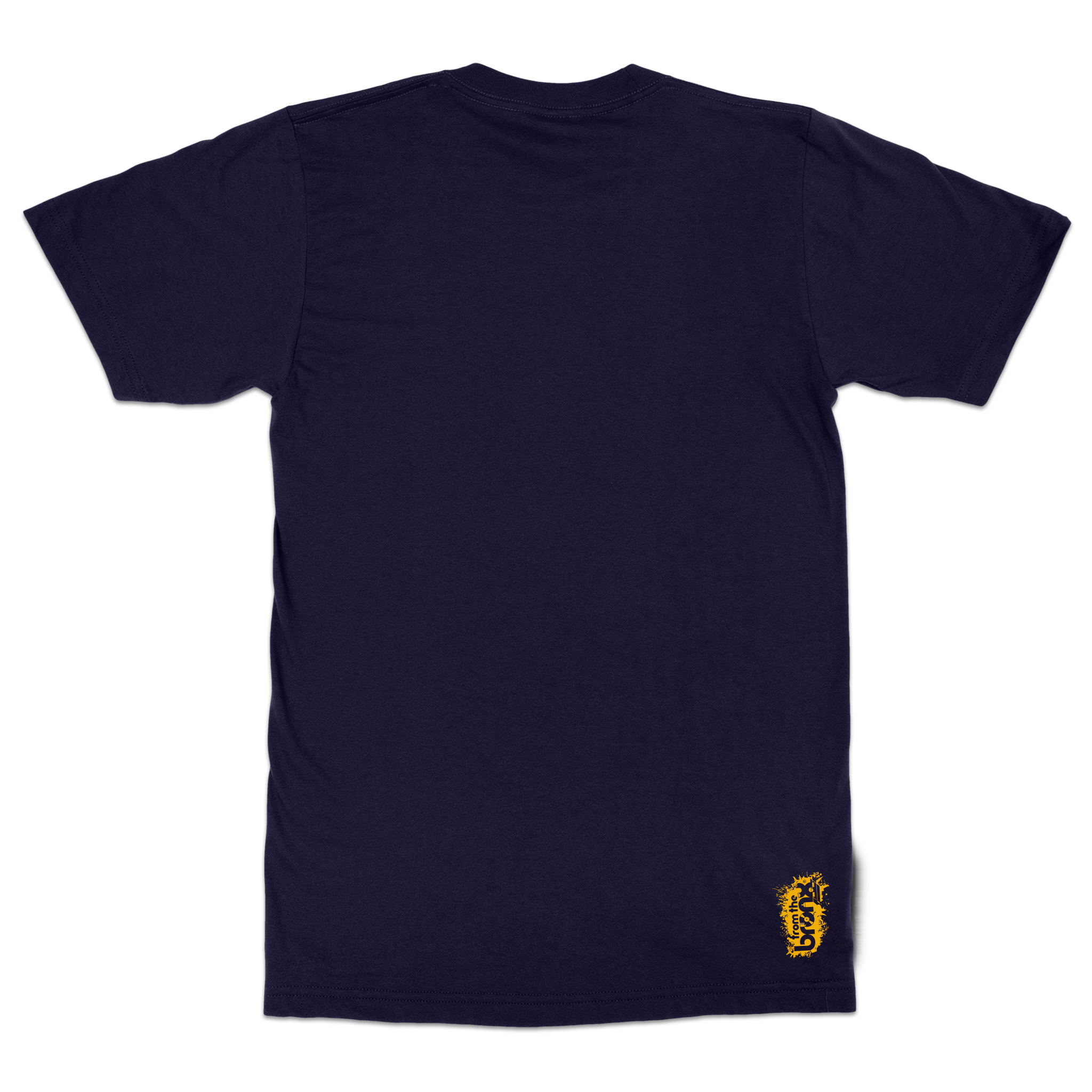 "Born" in The Bronx! Paint Splatter Navy T-Shirt (Gold Logo) Back