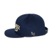 Bronx Dad Snapback Hat Navy Blue with Beige Text Side