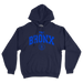 Bronx Collegiate Hoodie Navy with Blue Design Front