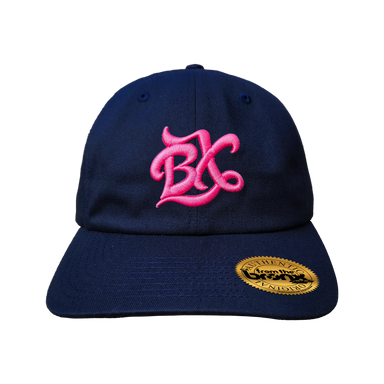 BX Wave Navy Dad Hat (Neon Pink Logo) Front