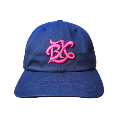 BX Wave Dad Hat in Navy/Neon Pink Front