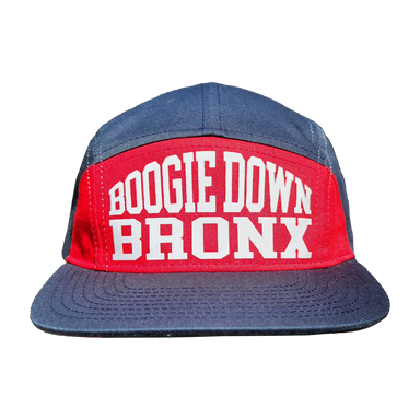 Boogie Down Bronx 7-Panel Hat Navy/Red Front