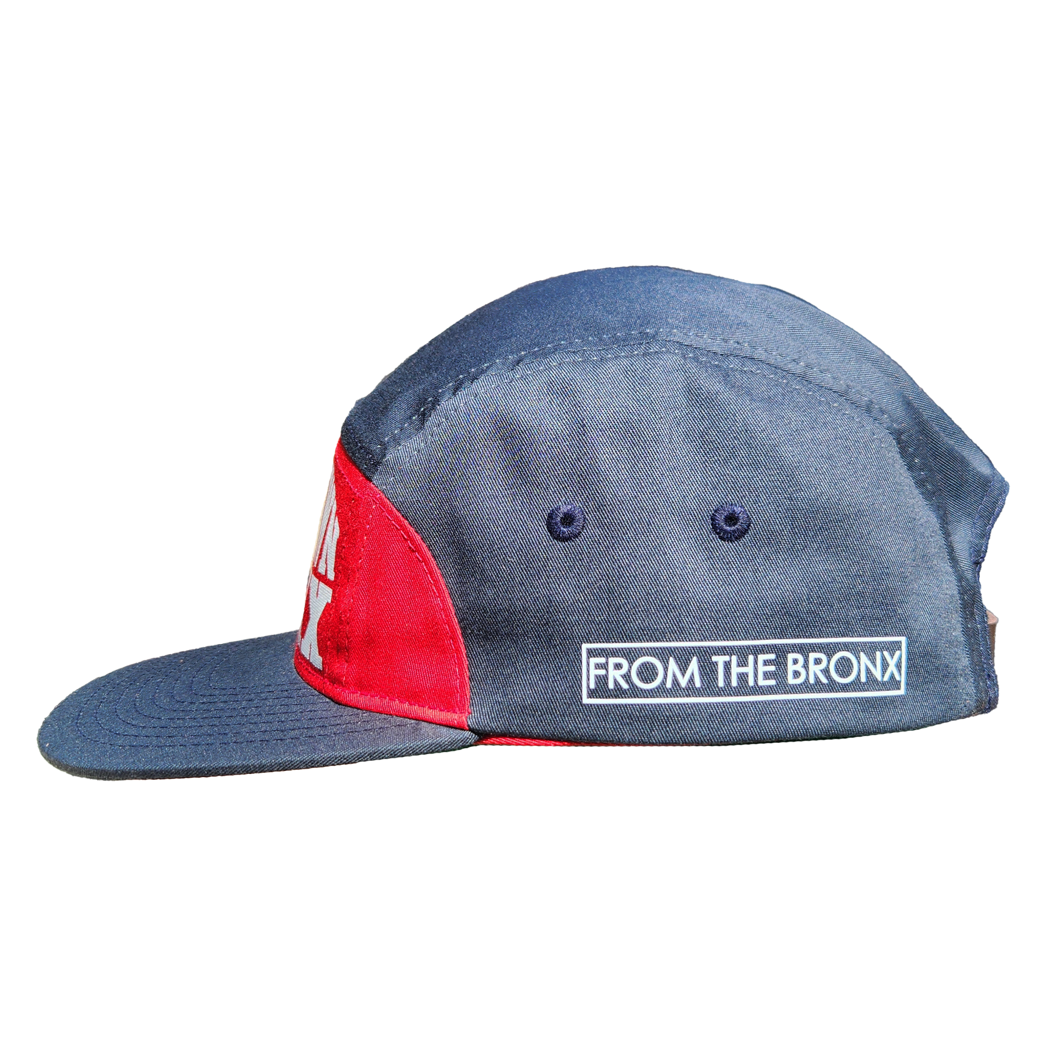 Boogie Down Bronx 7-Panel Hat Navy/Red Side
