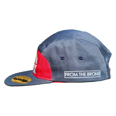 Boogie Down Bronx Red/Navy 7-Panel Hat (White Logo) Side