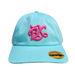BX Wave Aqua Blue Dad Hat (Neon Pink Logo) Front