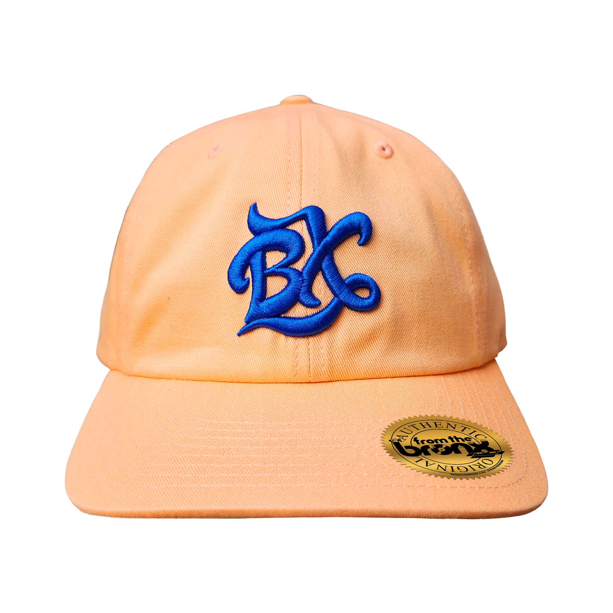 BX Wave Peach Dad Hat (Royal Blue Logo) Front