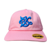 BX Wave Pink Dad Hat (Bright Blue Logo) Front