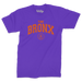 Bronx Collegiate Purple T-Shirt (Orange Logo) Front