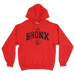 Bronx Collegiate Hoodie Red with Black Graphite Design Front