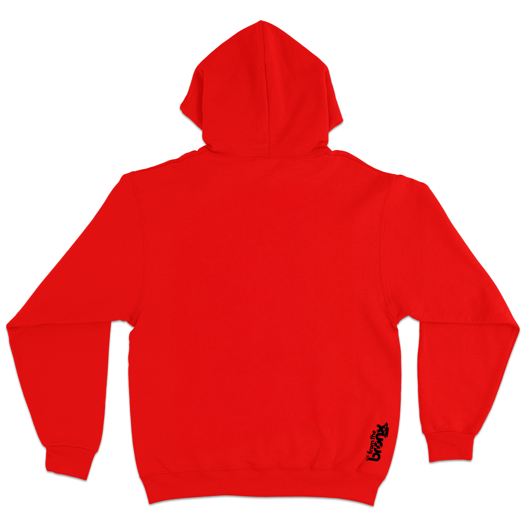 Bronx Collegiate Hoodie Red with Black Graphite Design Back
