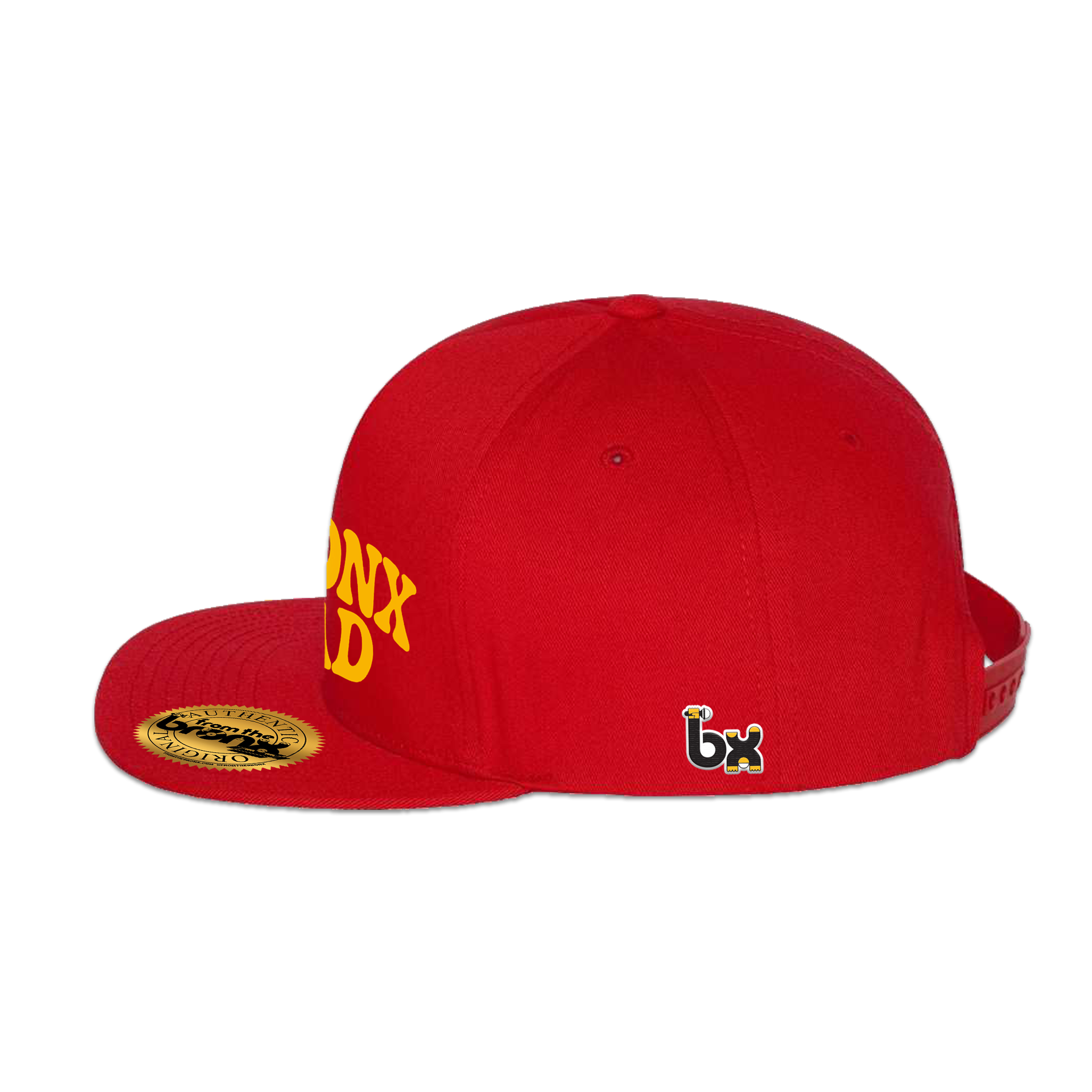 Bronx Dad Red Snapback (Yellow Logo) Side